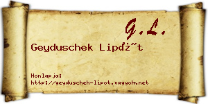 Geyduschek Lipót névjegykártya